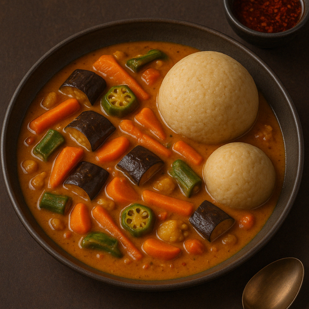 Daraba, spécialité tchadienne servie au restaurant Ubuntu de notre menu